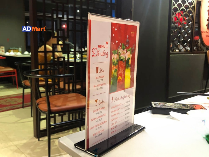 Menu LED Để Bàn Đẹp Sang Trọng Cho Nhà Hàng Quán Cà Phê