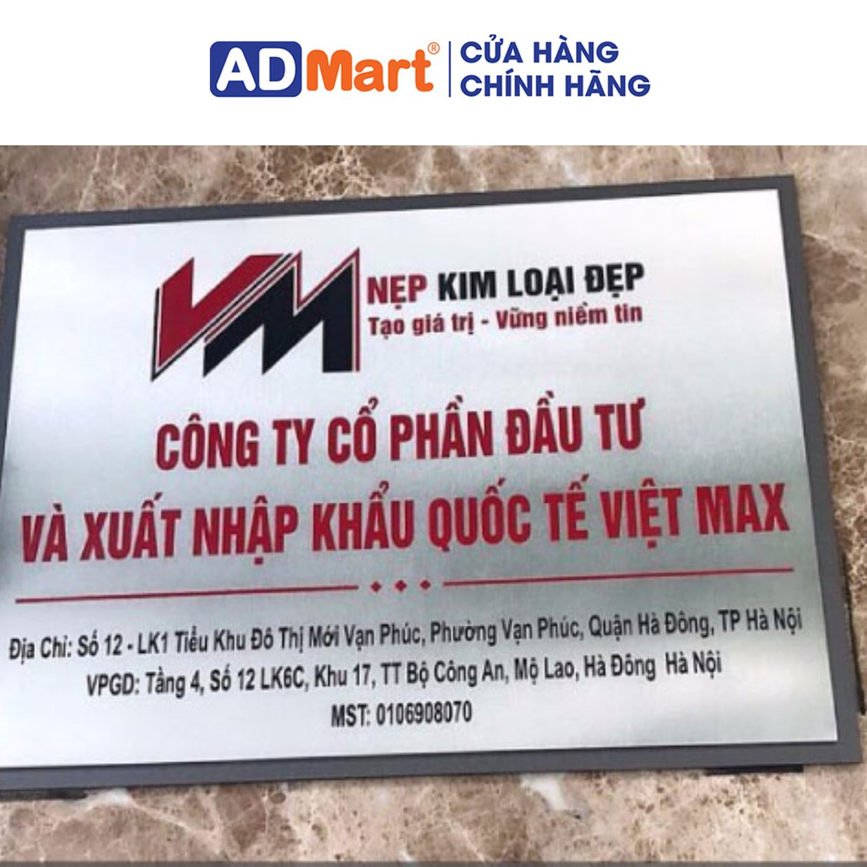 Biển tên công ty bằng inox