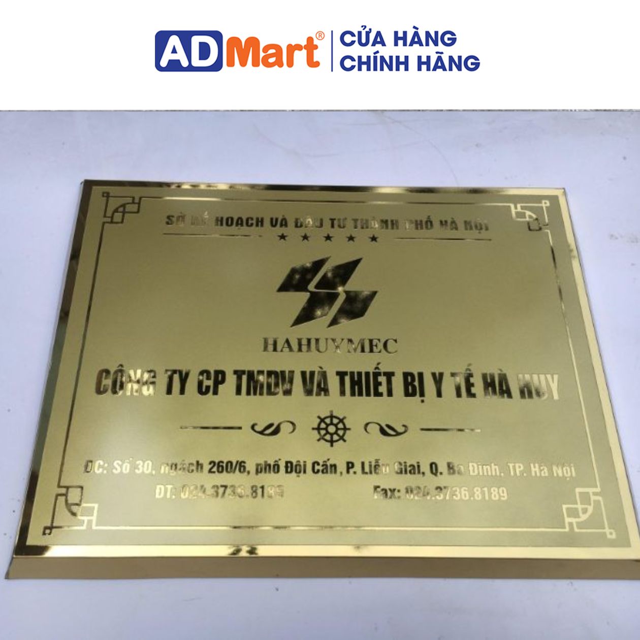 Biển công ty bằng đồng sang trọng