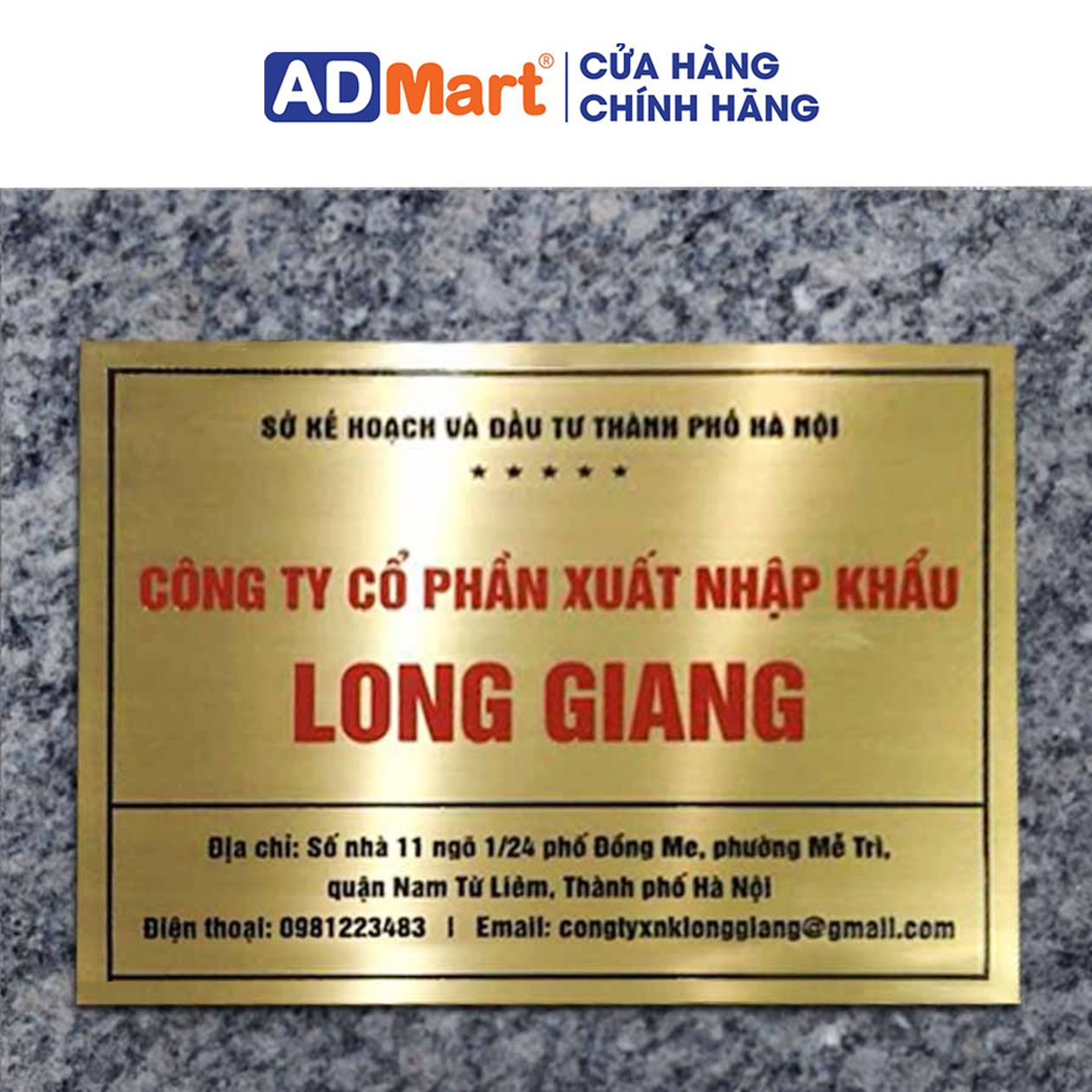 Biển tên bằng đồng phẳng