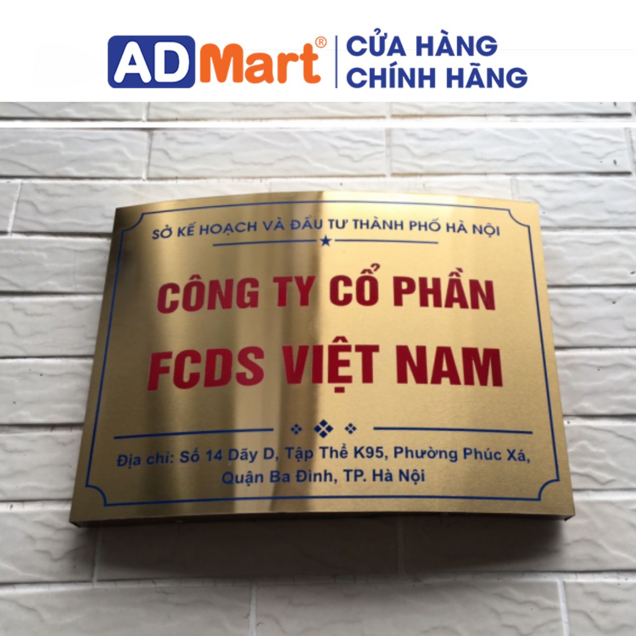 Biển inox vàng gương, bề mặt cong