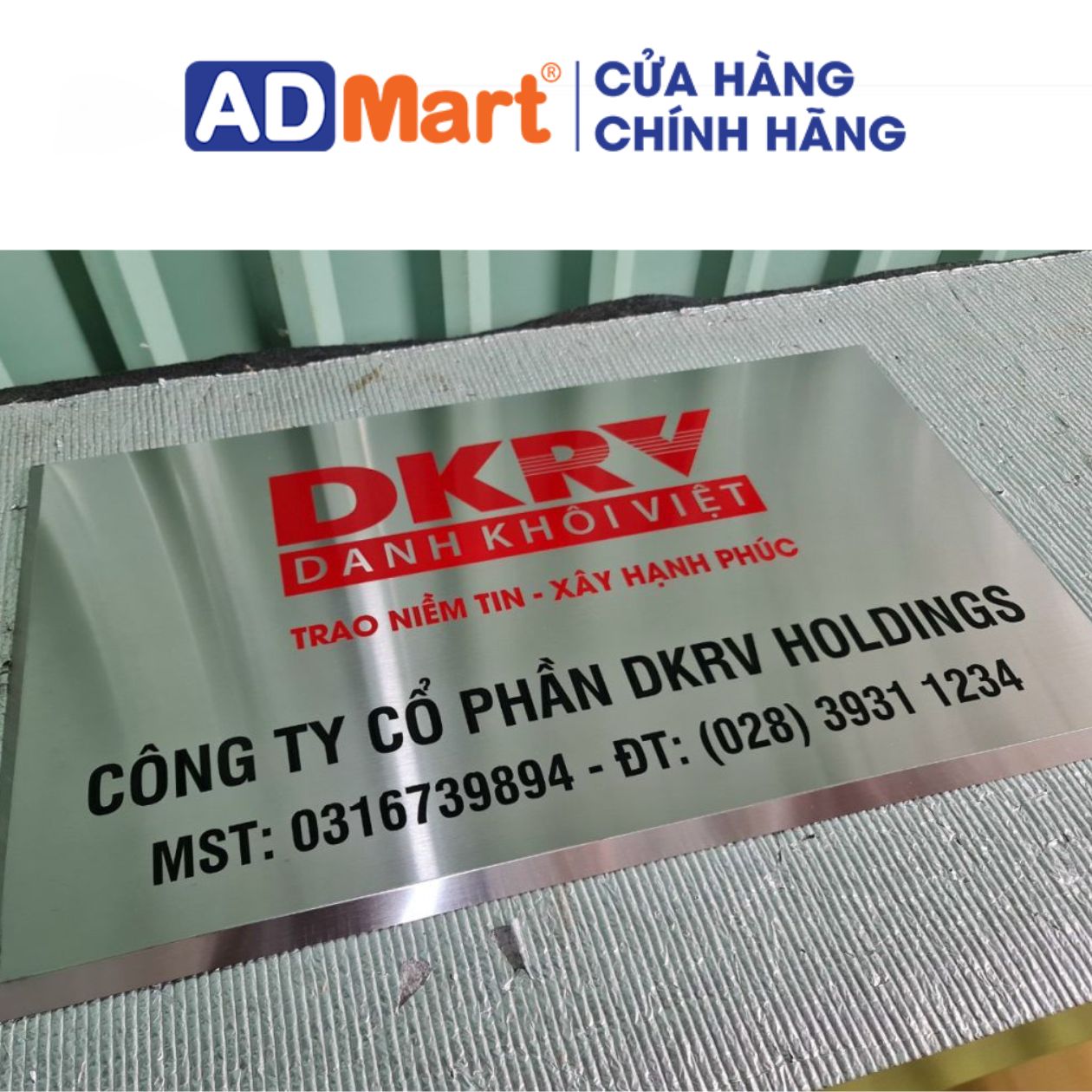 Biển inox công ty vừa hoàn thành quá trình gia công