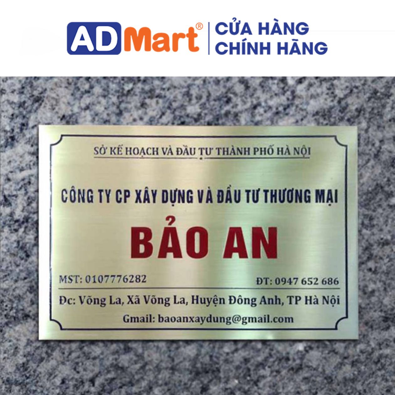 Biển inox vàng xước