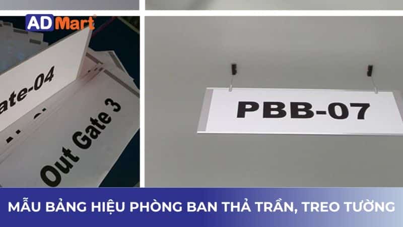 Mẫu bảng hiệu phòng ban thả trần, treo tường đẹp