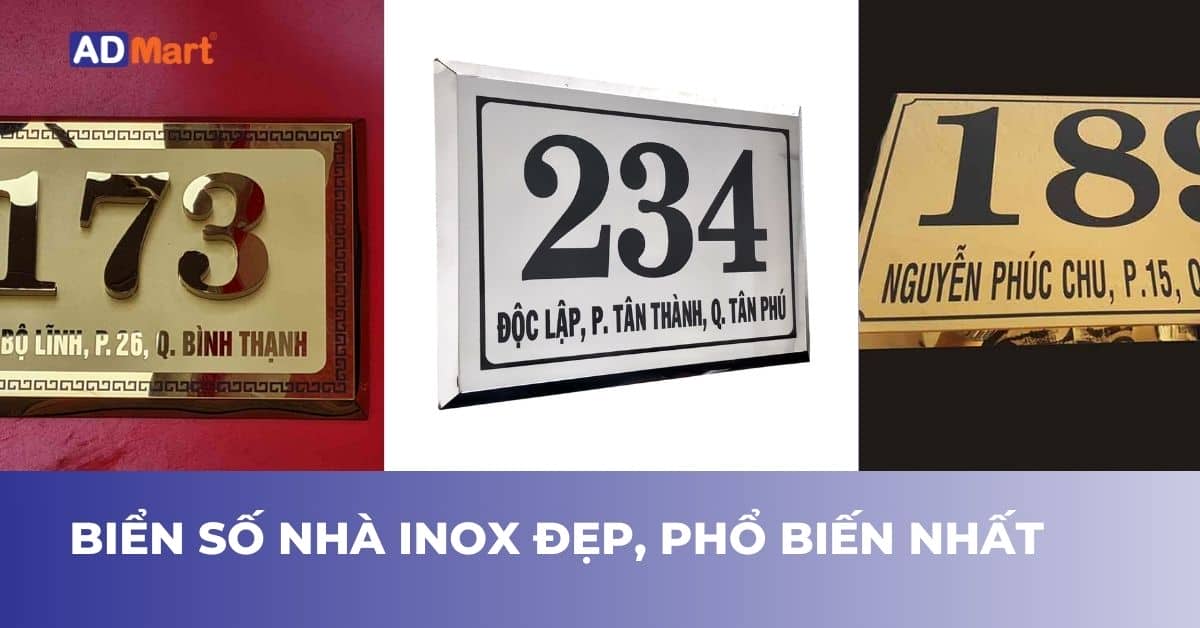 Tổng hợp mẫu biển số nhà inox đẹp, phổ biến nhất