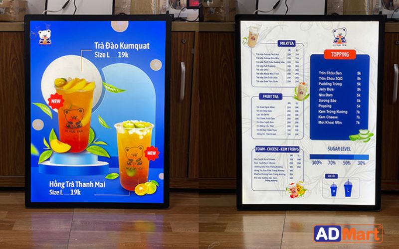 TRanh điện quảng cáo làm menu nhà hàng