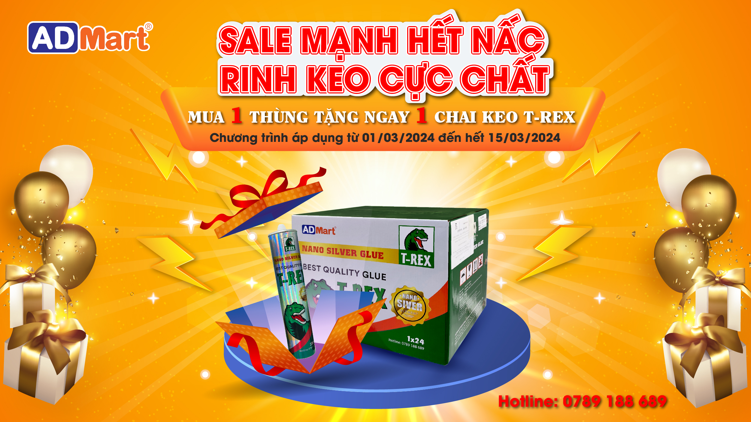 Sale Mạnh Hết Nấc, ADMart Tặng Keo Cực Chất