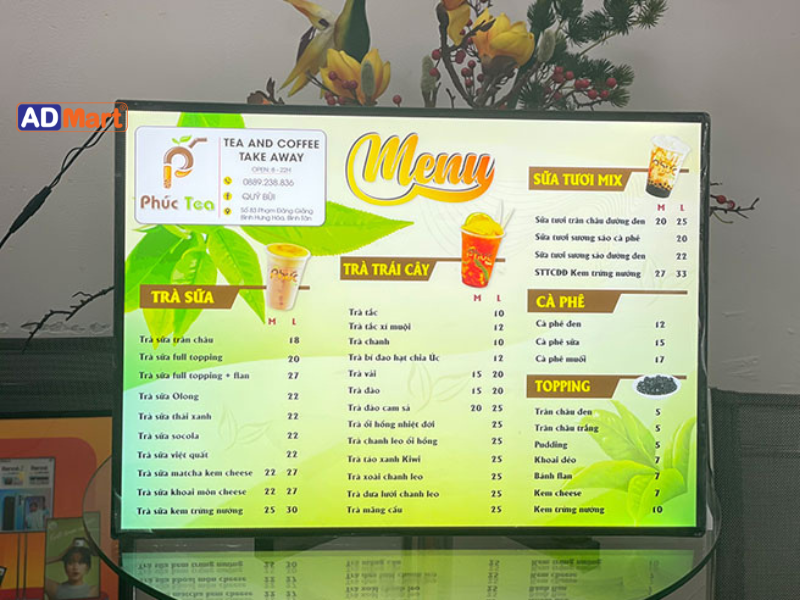 Khái niệm bảng đèn LED menu là gì? Một số bảng đèn menu LED