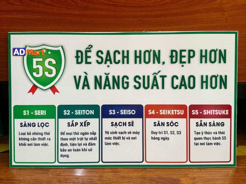  In UV bảng hiệu 5S chuẩn đẹp, bền màu, dễ thực hiện