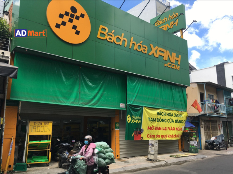 Đơn vị cung cấp vật tư làm bảng hiệu Bách Hóa Xanh bền, đẹp