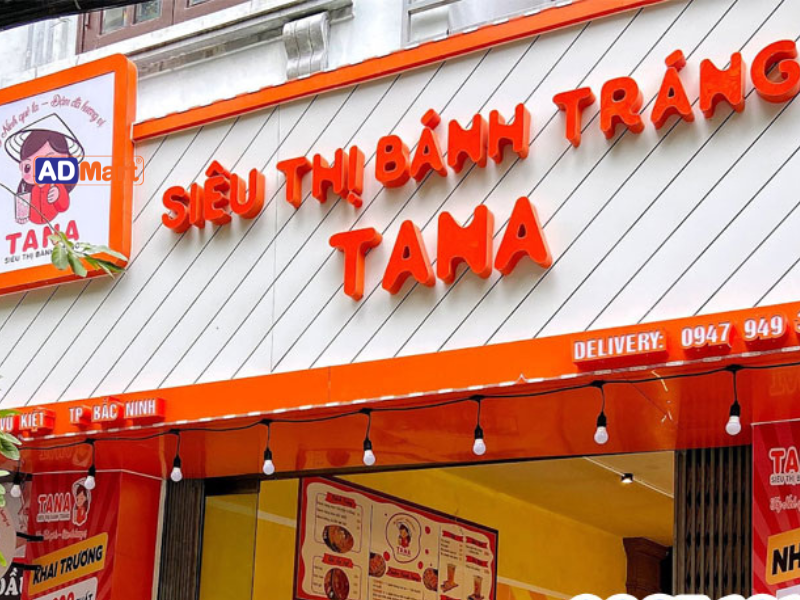 Bảng hiệu bánh tráng trộn thu hút khách hàng