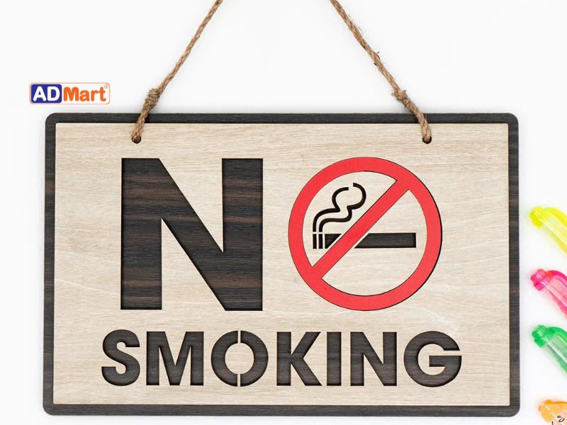 Công nghệ in UV cho biển báo No Smoking sắc nét, bền màu vượt trội