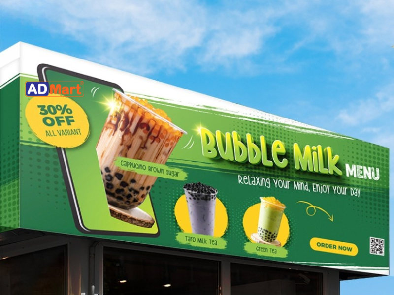 Tiêu chí để làm biển bạt trà sữa đẹp – chuẩn – thu hút