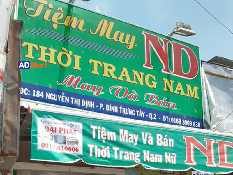 Bảng hiệu tiệm may in UV đẹp, bền màu, thu hút khách hàng