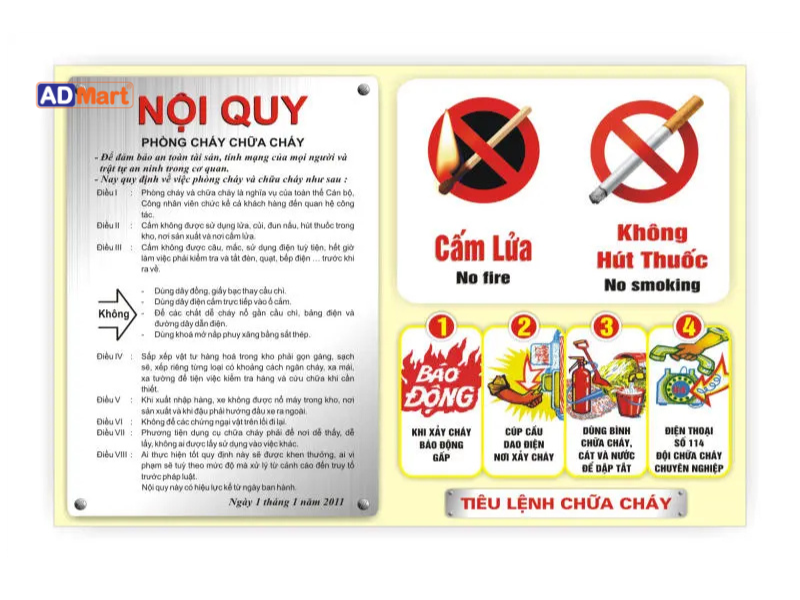 In biển nội quy công ty đẹp, sắc nét, bền màu với công nghệ in hiện đại