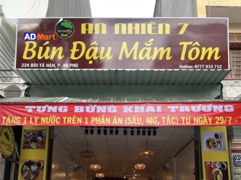 Biển quảng cáo bún đậu mắm tôm in UV bạt đẹp – bền – màu chuẩn