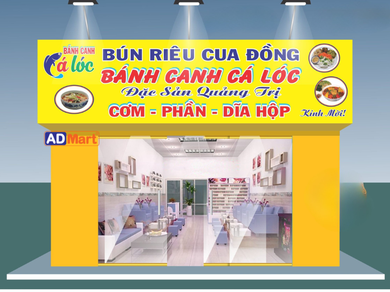 Biển quảng cáo bún riêu in UV dạng bạt đẹp – Sắc nét – Bền màu