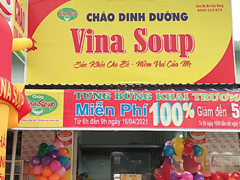Biển quảng cáo cháo dinh dưỡng in UV dạng bạt