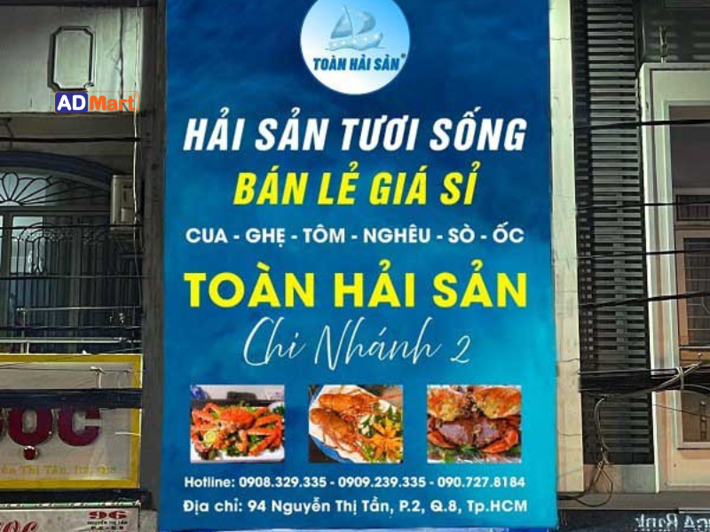 Biển quảng cáo hải sản in UV – Giải pháp thu hút khách