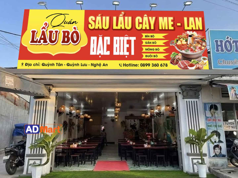 Mẫu biển quảng cáo lẩu in UV đẹp, thu hút