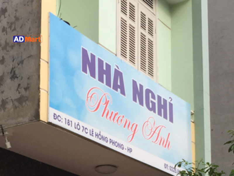Biển quảng cáo nhà nghỉ in UV bền đẹp, sắc nét, thu hút khách hiệu quả