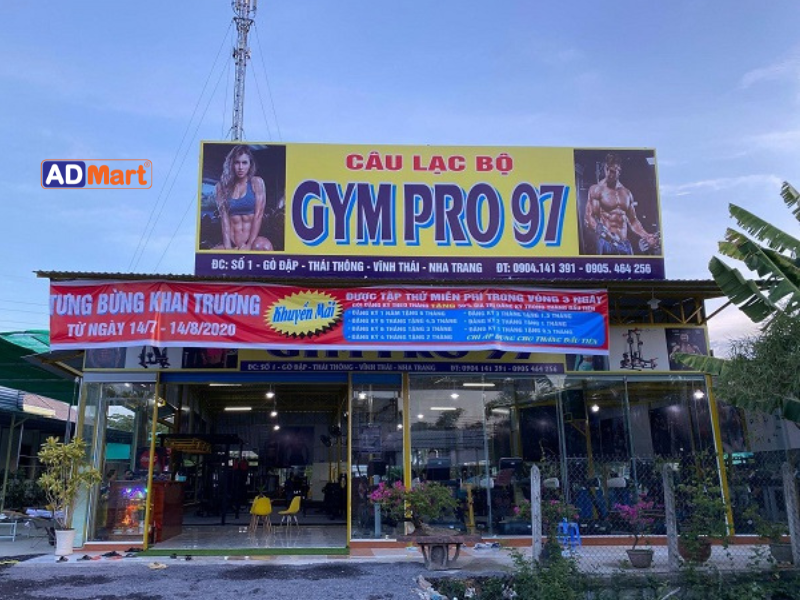 Mẫu biển quảng cáo phòng gym in bạt đẹp