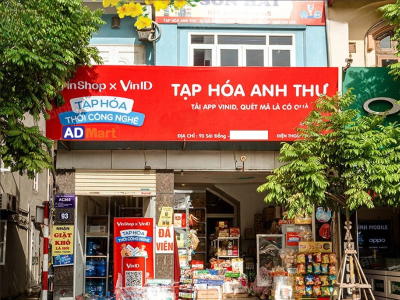 Tổng hợp mẫu biển quảng cáo tạp hóa in UV đẹp, bền màu