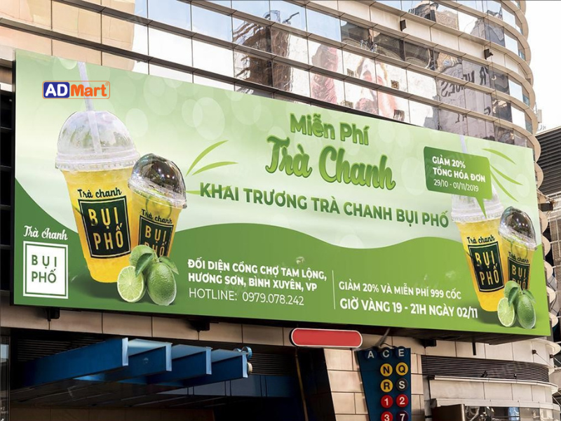 Biển quảng cáo trà chanh in UV – Giải pháp bền đẹp cho biển ngoài trời
