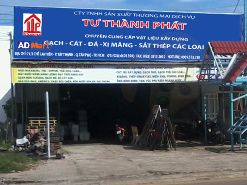 Biển quảng cáo vật liệu xây dựng đẹp – Bền – Chuẩn màu