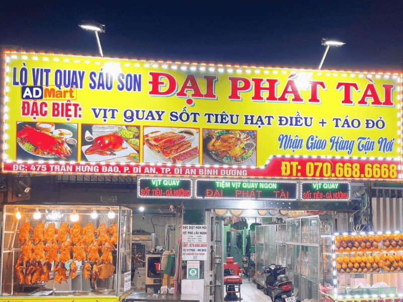 Biển quảng cáo vịt quay in UV – Đẹp chuẩn màu, bền bỉ