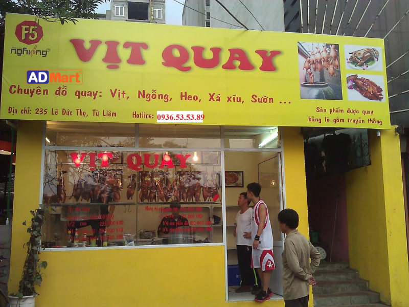 Biển quảng cáo vịt quay in bạt siêu bền, đẹp, chuẩn màu