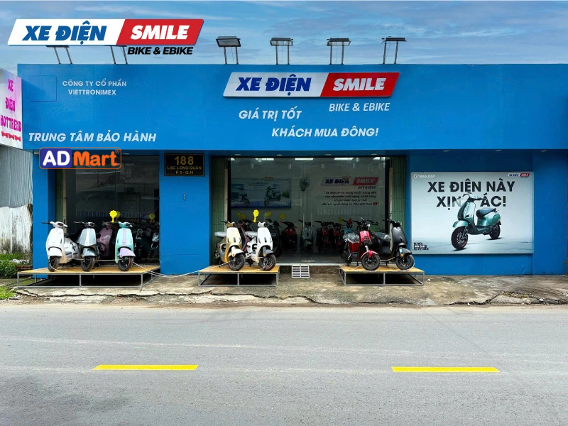 Biển quảng cáo xe đạp điện in UV dạng bạt sắc nét, bền màu