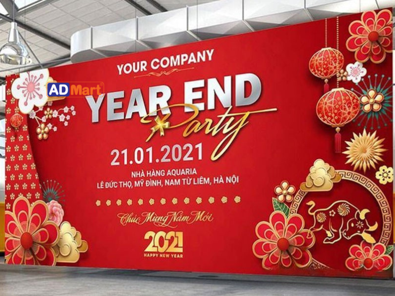 In bạt chúc mừng năm mới chuẩn màu, bền đẹp