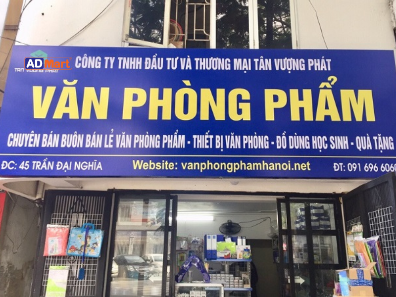 Tổng hợp mẫu biển quảng cáo văn phòng phẩm in UV đẹp, ấn tượng