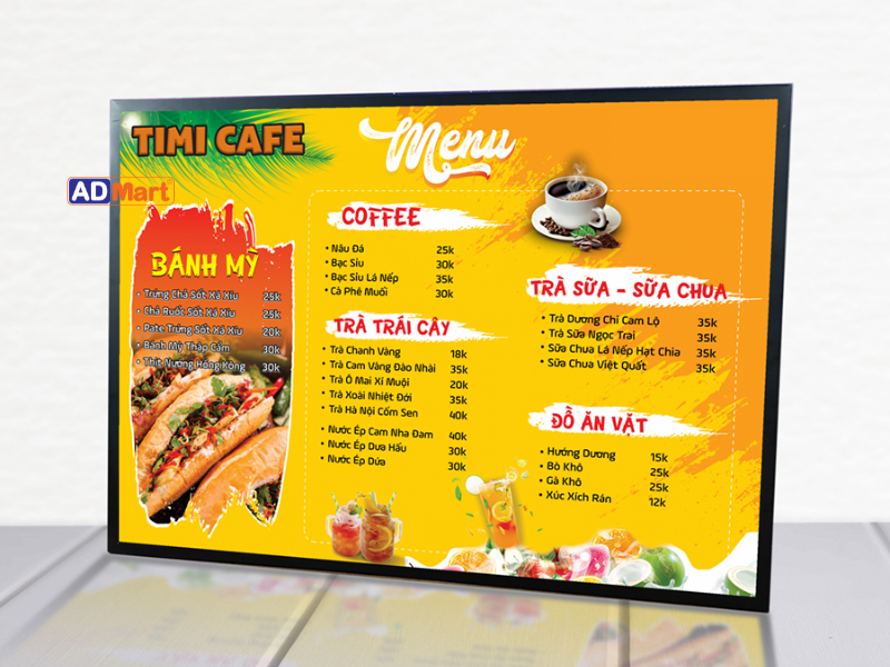 Tranh điện menu – Giải pháp hiển thị thực đơn hiện đại, thu hút khách hàng