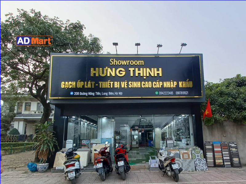 Bảng hiệu showroom gạch nổi bật, chuyên nghiệp và dễ nhận diện