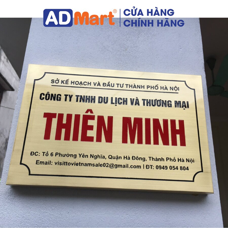 biển tên công ty inox đa dạng màu sắc