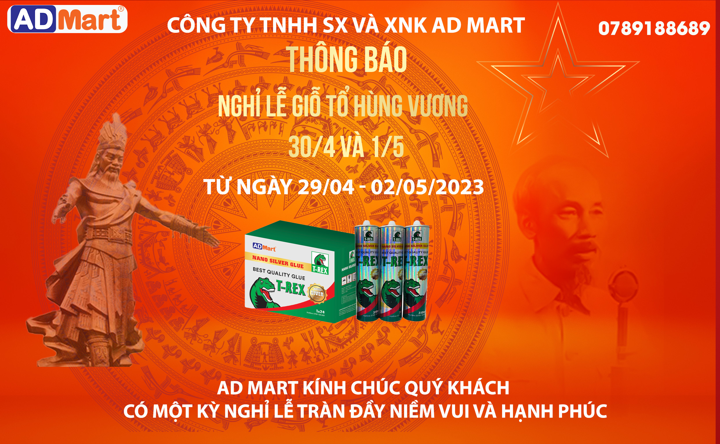 Lịch nghỉ lễ Giỗ Tổ Hùng Vương, Giải Phóng Miền Nam & Quốc Tế Lao Động 2023